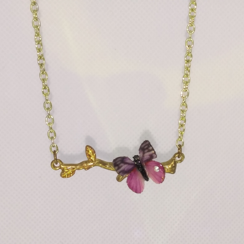 One of a kind handmade butterfly necklace